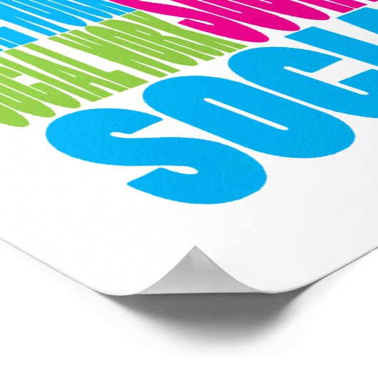 Poster Travail social coloré (Coin)