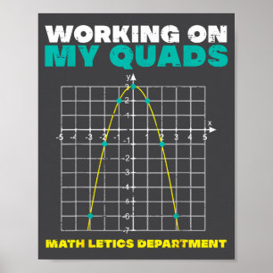 Poster Travail sur mes quadriceps Math drôle citation hum