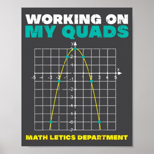 Poster Travail sur mes quadriceps Math drôle citation hum (Devant)