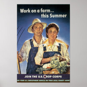 Poster Travail sur une ferme...Cet été
