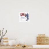 Poster Travaille plus dur. Des millions de personnes dépe (Cuisine)