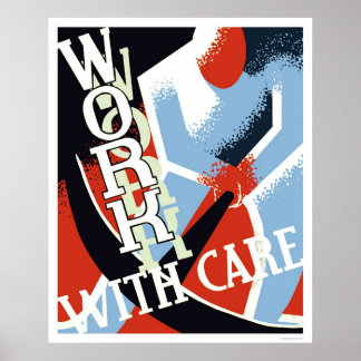 Poster Travailler avec Care 1936 WPA