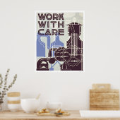 Poster Travailler avec Care 1937 WPA (Cuisine)