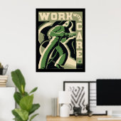 Poster Travailler avec soin (Bureau à domicile)