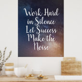 Poster TRAVAILLER DUR EN SILENCE - Citation Ciel Nocturne (Cuisine)