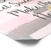 Poster TRAVAILLER DUR EN SILENCE - Citation Or Rose (Coin)