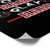 Poster Travailler dur Jouer dur classique (Coin)