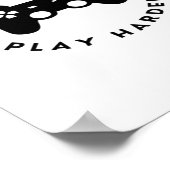 Poster Travailler dur Jouer si dur Design classique (Coin)