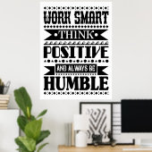 Poster Travailler Intelligent Penser Positif Et Toujours  (Bureau à domicile)
