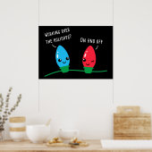 Poster Travailler sur les fêtes lumières de Noël amusante (Cuisine)