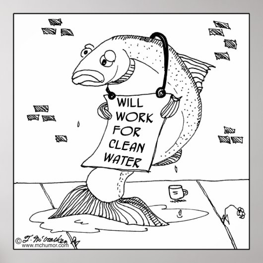 Poster Travaillera Pour L'Eau Propre (Devant)