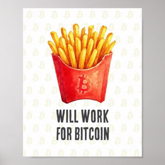 Poster Travaillerai pour Bitcoin (Devant)