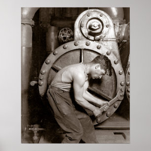 Poster Travailleur de centrale électrique, 1920. Photo vi