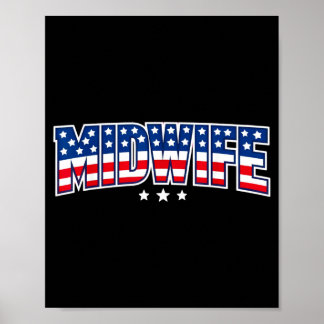 Poster Travailleur de la naissance 4 juillet Sage-femme F