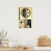 Poster Travailleur de roue et de machine d'affaires Art D (Cuisine)