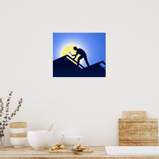 Poster Travailleur de toiture (Cuisine)