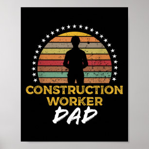 Poster Travailleur du bâtiment papa, Foreman amusant Devi