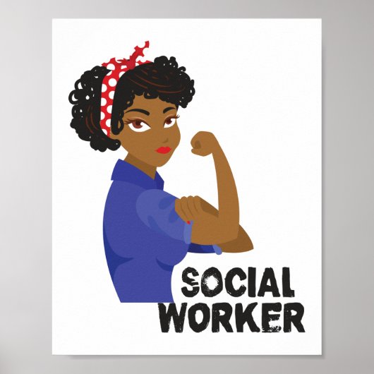 Poster Travailleur social Black Rosie Le Riveter (Devant)