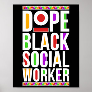 Poster Travailleur social noir médicament Afro-Américain