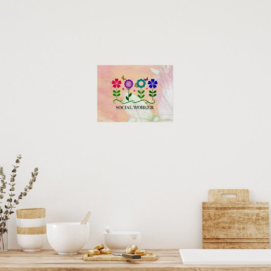 Poster Travailleur social, Pastel Springtime Design, (Cuisine)