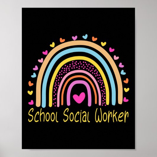 Poster Travailleur social scolaire Rainbow (Devant)