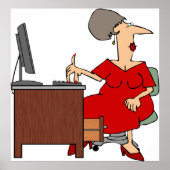 Poster Travailleuse du bureau femme (Devant)