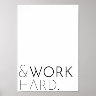 Poster Travaillez Dur – Typographie Motivation Minimalist