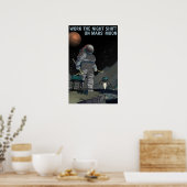 Poster TRAVAILLEZ LA NUIT SUR MARS'MOON NASA Explorers (Cuisine)