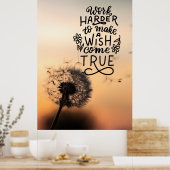 Poster Travaillez plus dur pour réaliser vos rêves (Cuisine)