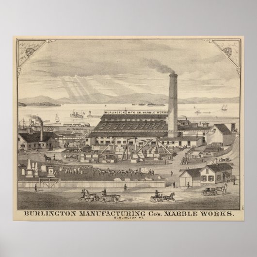 Poster Travaux de marbre de Burlington Manufacturing Co. (Devant)