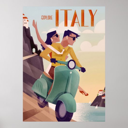 Poster Travel Art Explorez l'Italie (Devant)