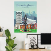 Poster Travel Art Travel À Birmingham (Bureau à domicile)