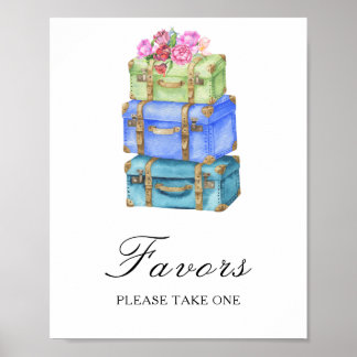 Poster Travel bags bridal shower Favors 