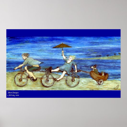 Poster Travel by Tandem Bicycle Print (Devant)