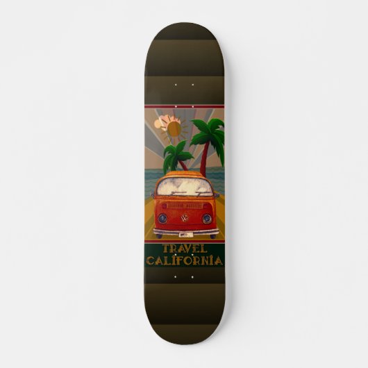 Poster : Travel California Skateboard (Devant)