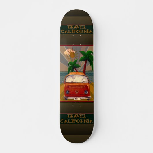 Poster : Travel California Skateboard (Devant)