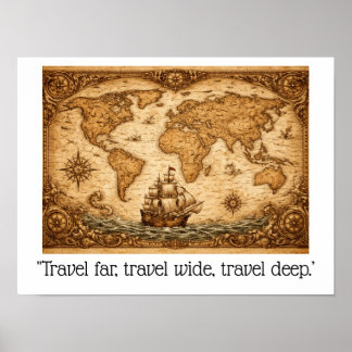 Poster  "Travel far, travel wide, travel deep..
