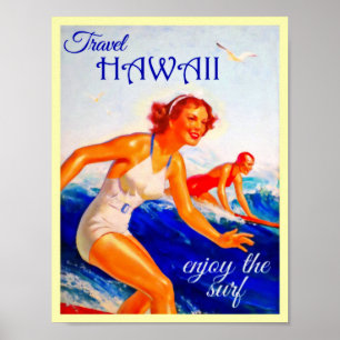 Poster Travel Hawaii Vintage