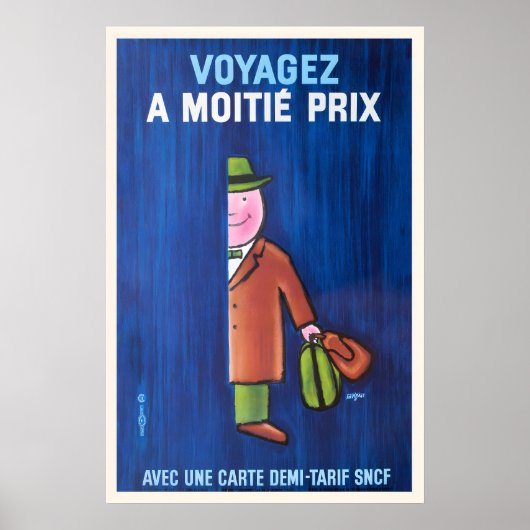 Poster Travel Train Plane Luggage Retro Vintage (Devant)
