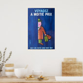 Poster Travel Train Plane Luggage Retro Vintage (Cuisine)