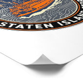 Poster Traversée du ferry de Staten Island - Aube (Coin)