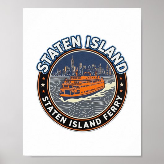 Poster Traversée du ferry de Staten Island - Aube (Devant)
