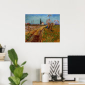 Poster Traversée d'un champ, Willows par Vincent van Gogh (Bureau à domicile)