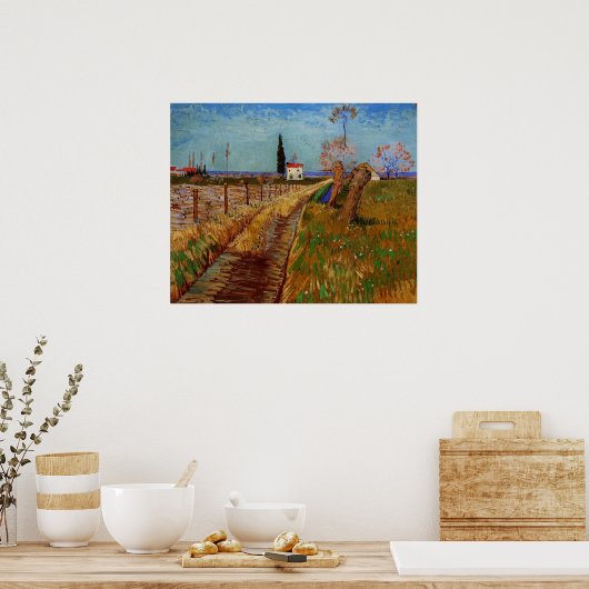 Poster Traversée d'un champ, Willows par Vincent van Gogh (Cuisine)
