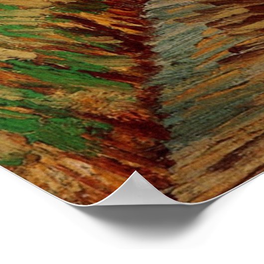 Poster Traversée d'un champ, Willows par Vincent van Gogh (Coin)