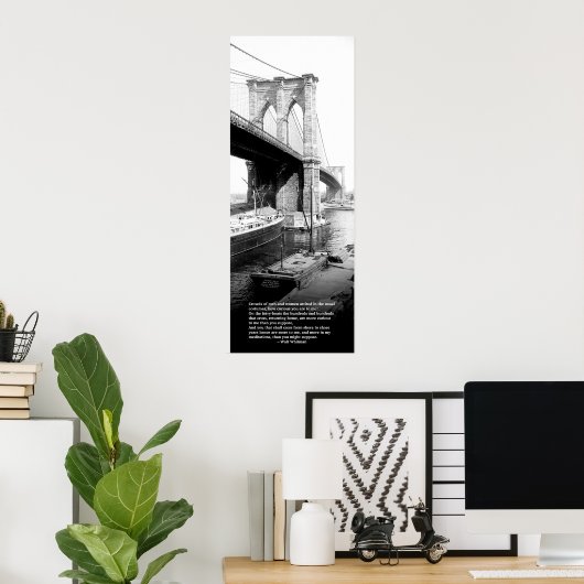 Poster Traverser Brooklyn Ferry New York City Walt Whitma (Bureau à domicile)