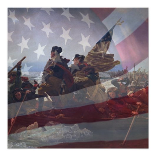 Poster Traverser la rivière Delaware toile étirée (Devant)