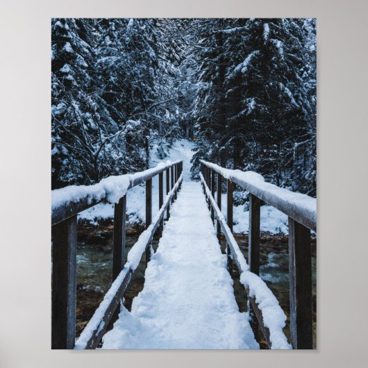 Poster Traverser la rivière en hiver (Devant)