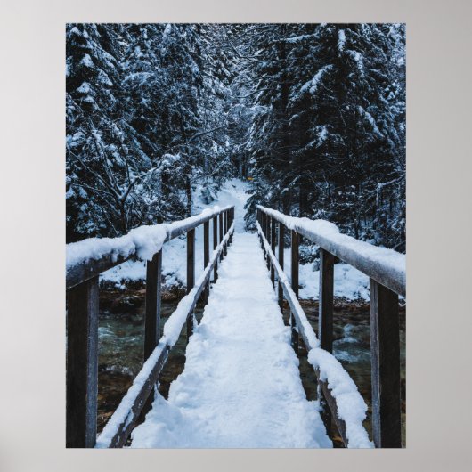 Poster Traverser la rivière en hiver (Devant)