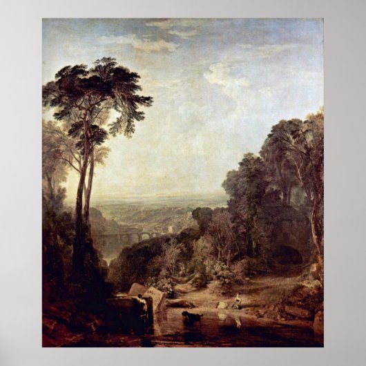 Poster Traverser le ruisseau par Joseph William Turner (Devant)